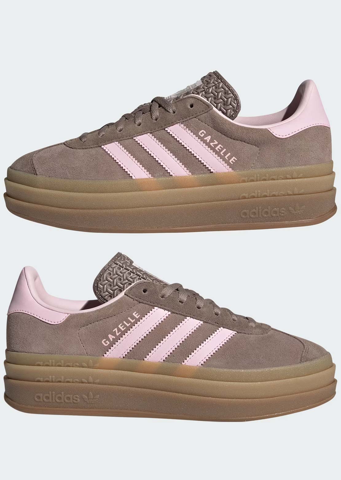 Adidas Women's Gazelle Bold Shoes Trace Brown/Clear Pink/Earth Strata
