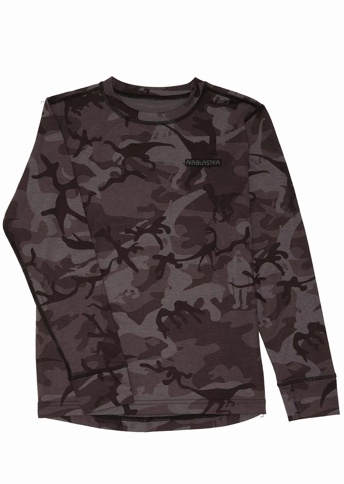 Airblaster Junior Base Layer Top Black Dinoflage