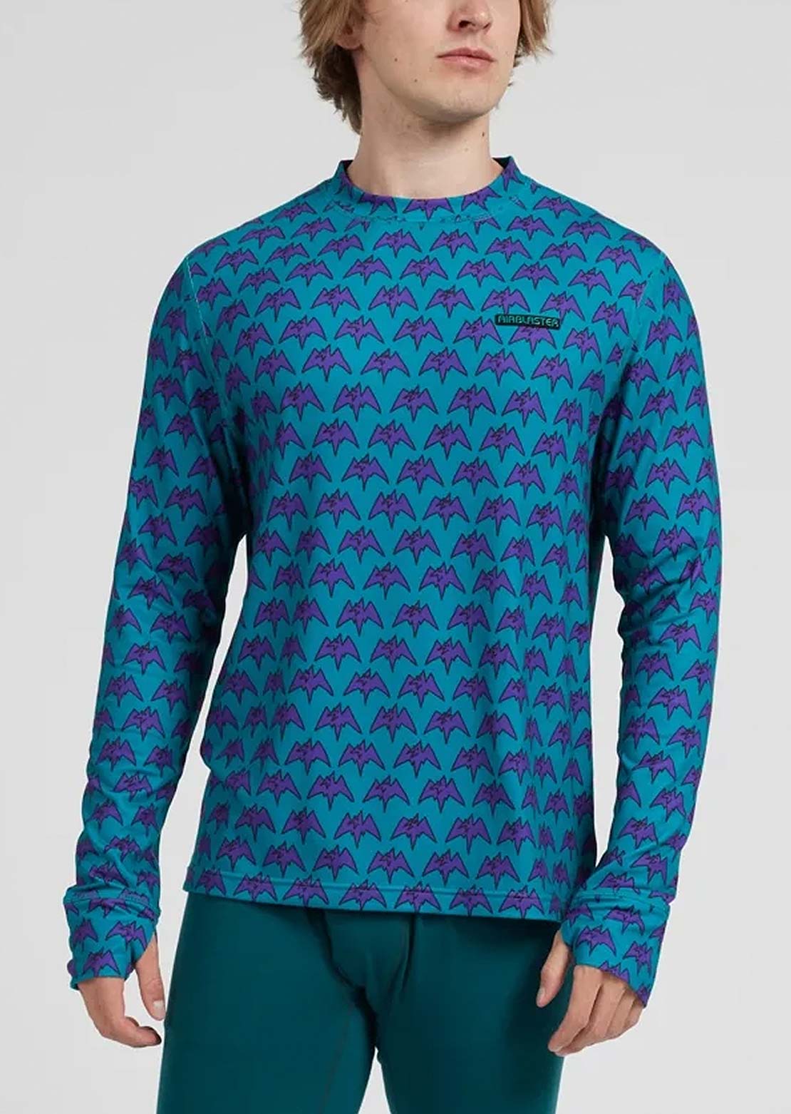 Airblaster Men's Base Layer Top Teal Terry