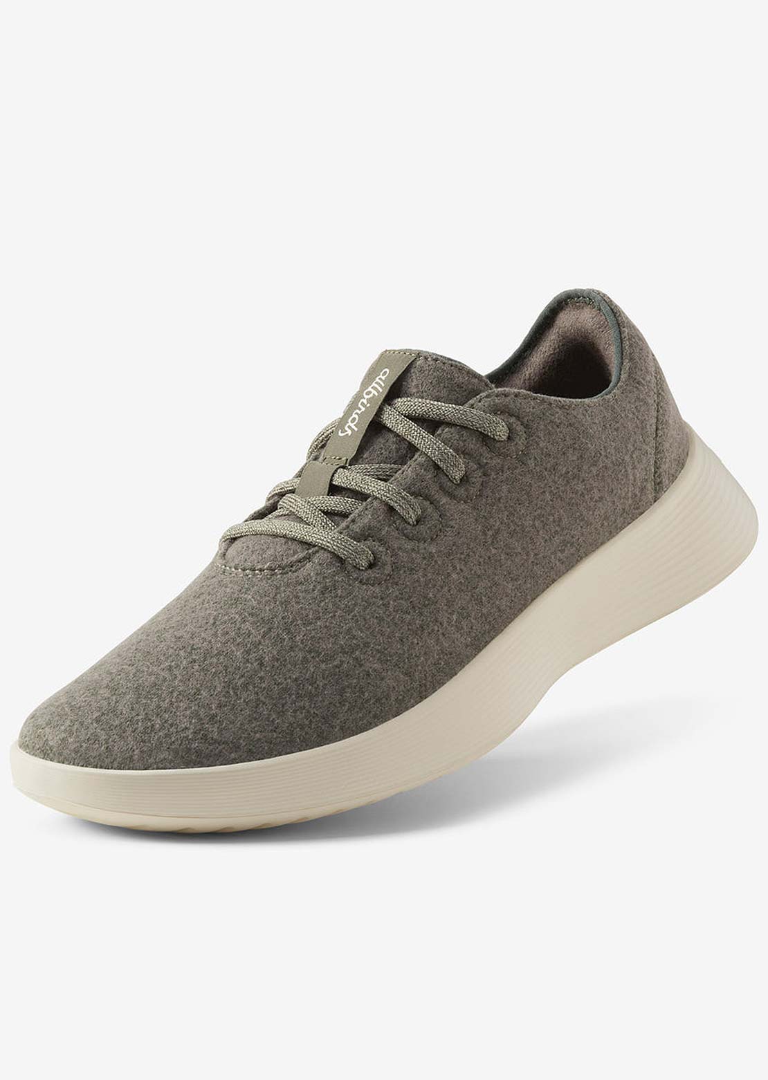 Allbirds Mens Wool Runner 2 Shoes Rugged Green (Stony Cream)