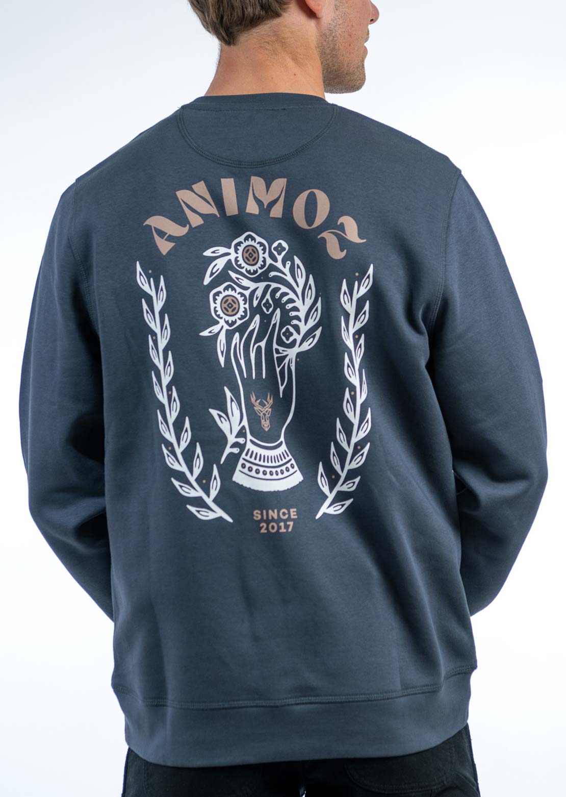 Animoz Unisex Crewneck Hand Ink Grey