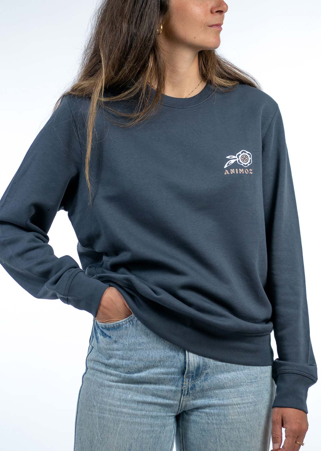 Animoz Unisex Crewneck Hand Ink Grey