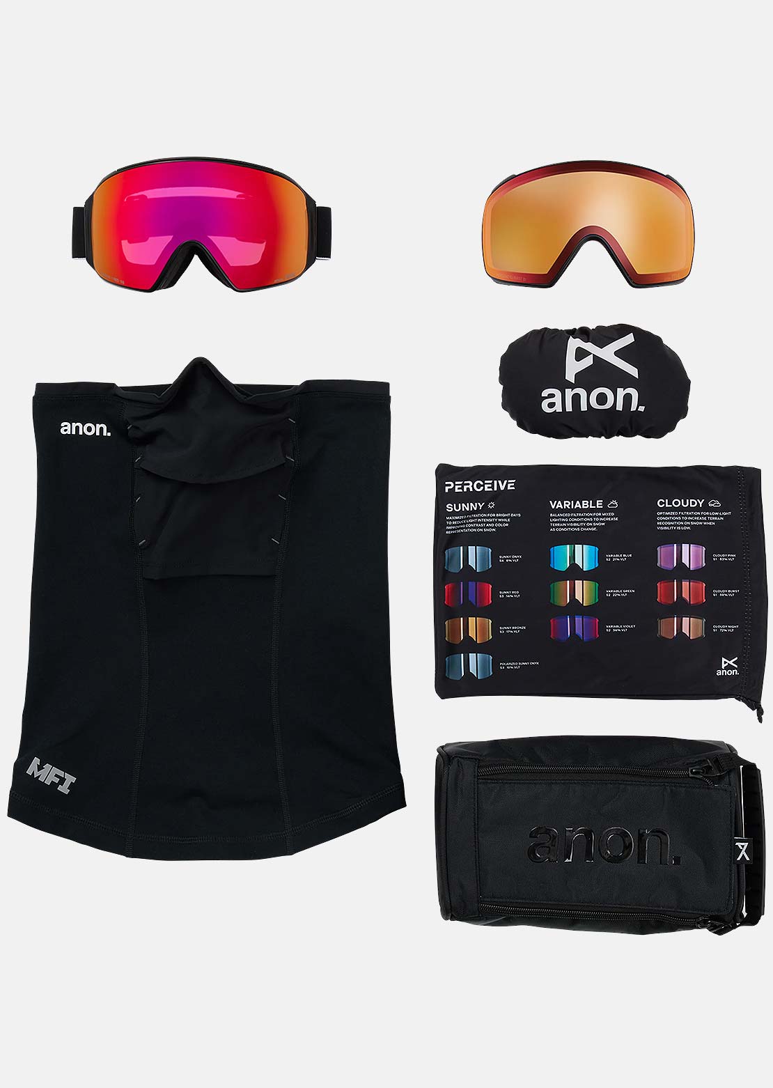 Anon Unisexe M4 Lunettes de ski (Toric) + Bonus Lentille + MFI Face Masque