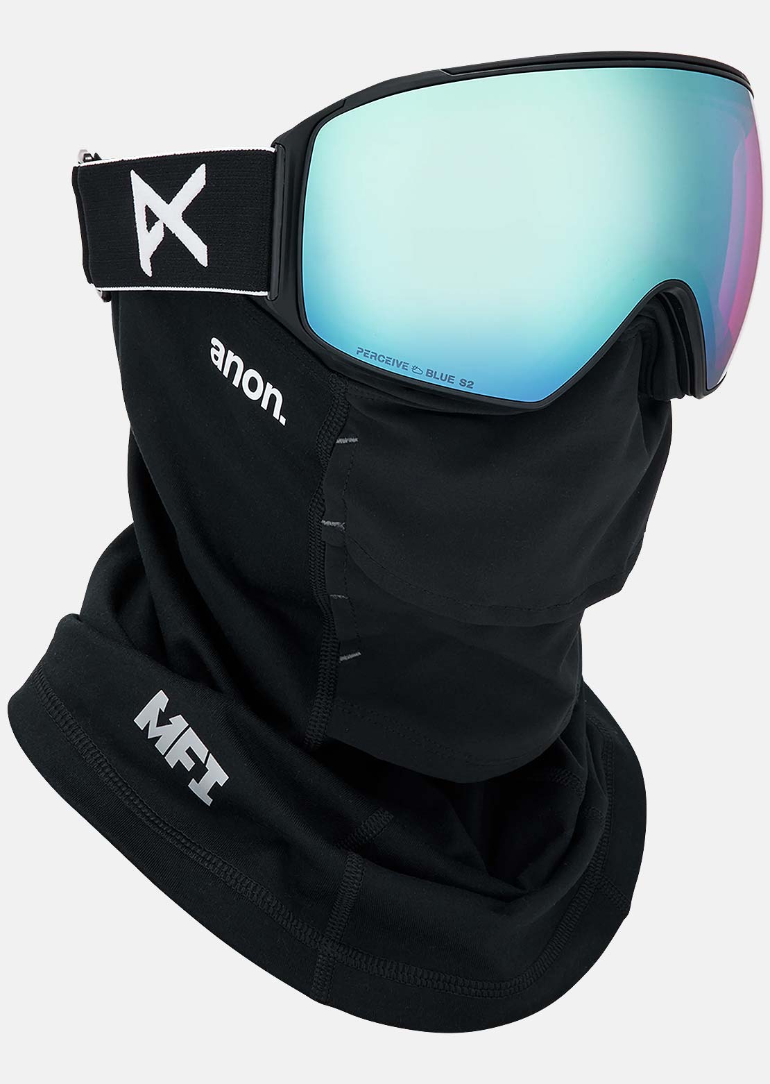 Anon Unisex M4 Goggles (Toric) + Bonus Lens + MFI Face Mask Black/Perceive Variable Blue