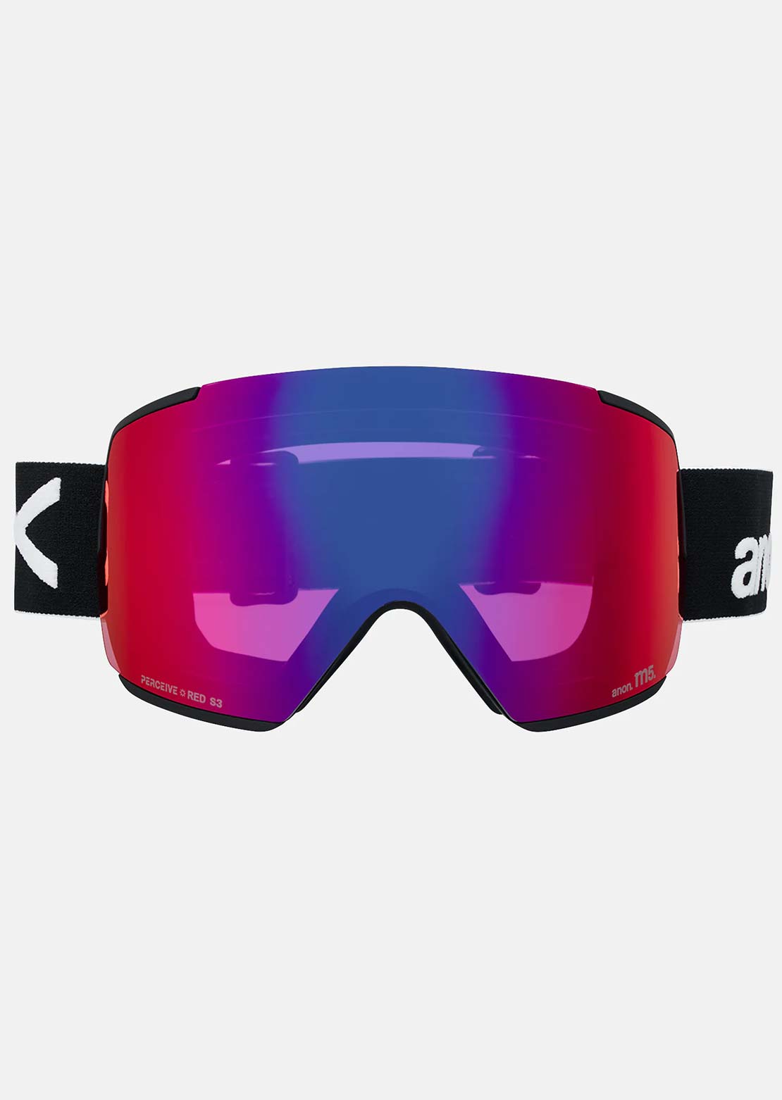 Anon Unisex M5 Goggles + Bonus Lens + MFI Face Mask Black/Perceive Sunny Red/Spare Perceive Cloudy Burst