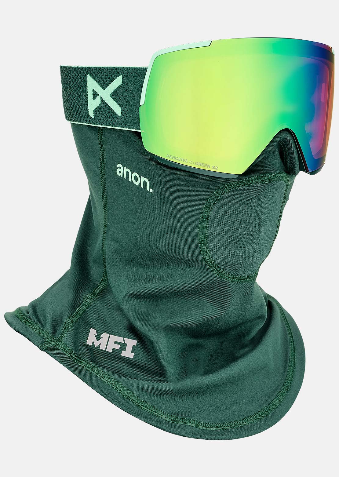 Anon Unisex M5 Goggles + Bonus Lens + MFI Face Mask Brunswick Green/Perceive Variable Green