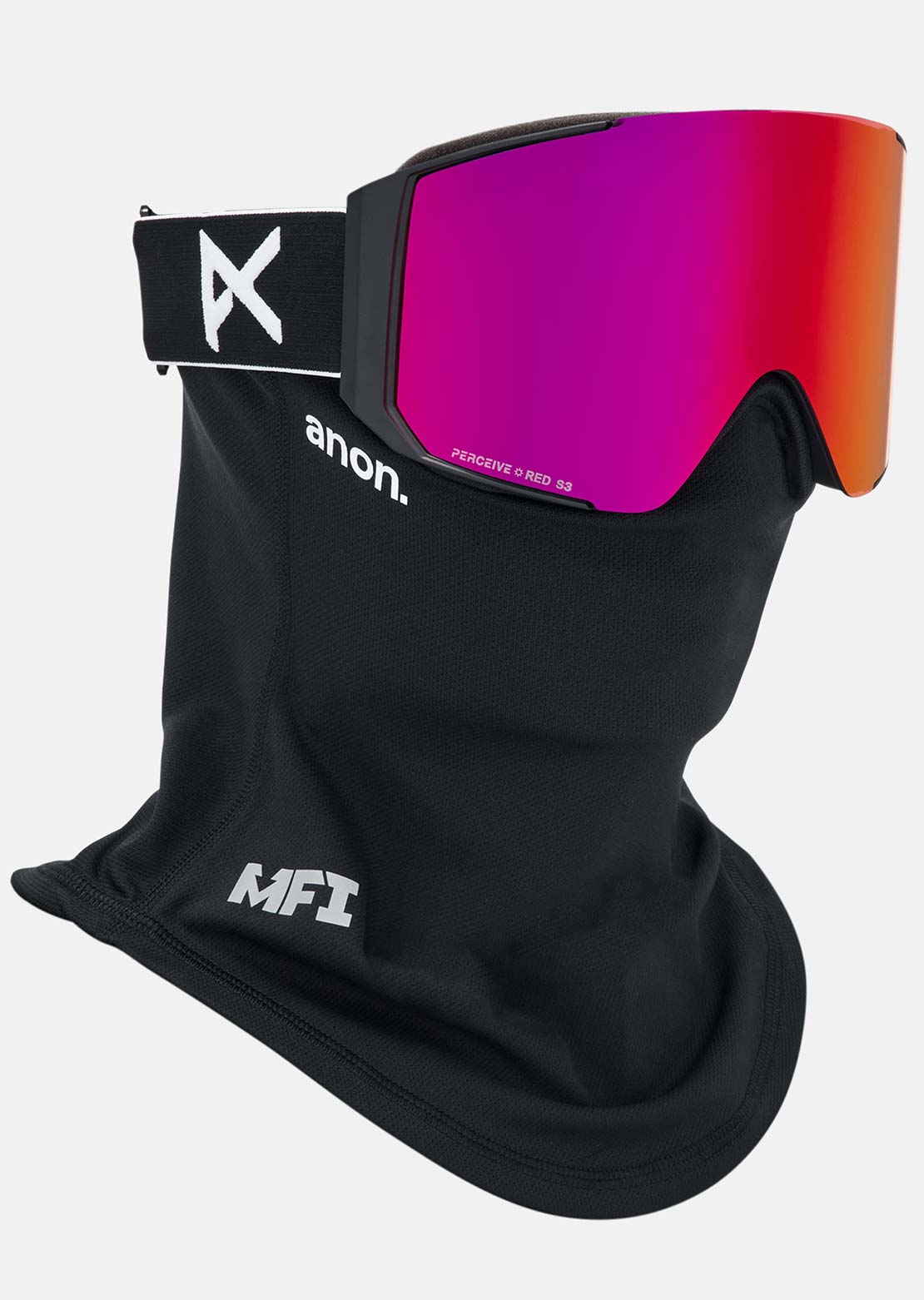 Anon Unisex Sync Goggles + Bonus Lens + MFI Face Mask Black/Perceive Sunny Red/Spare Perceive Cloudy Burst