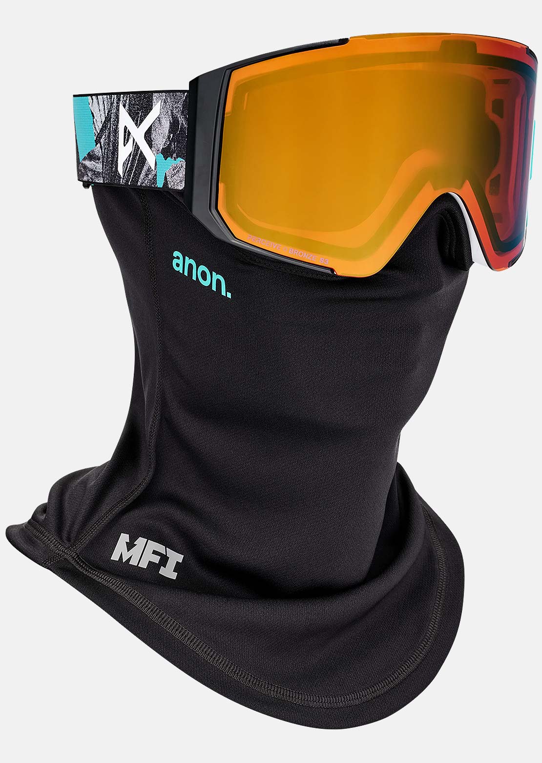 Anon Unisex Sync Goggles + Bonus Lens + MFI Face Mask Grunge/Perceive Sunny Bronze