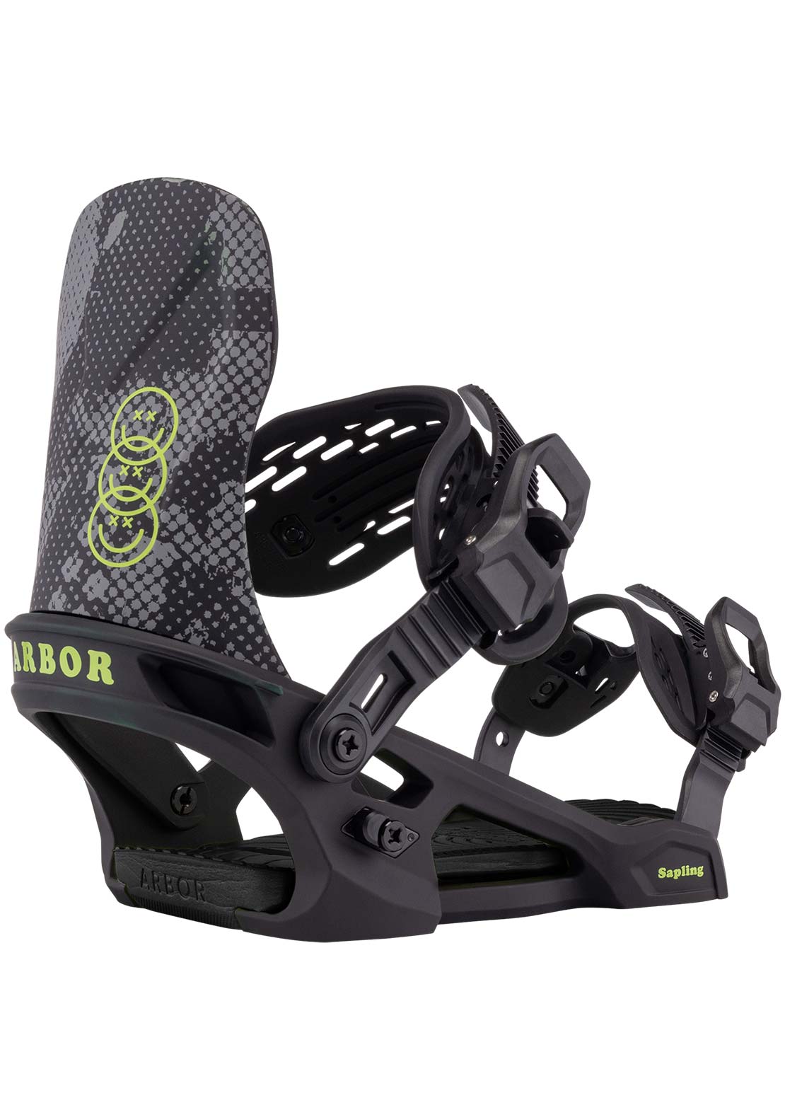 Arbor Junior Sapling Snowboard Bindings Black/Slime
