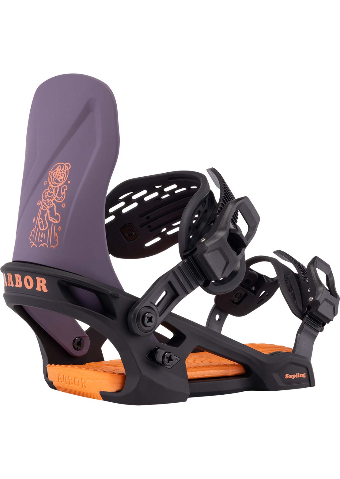 Arbor Junior Sapling Snowboard Bindings Black/Violet