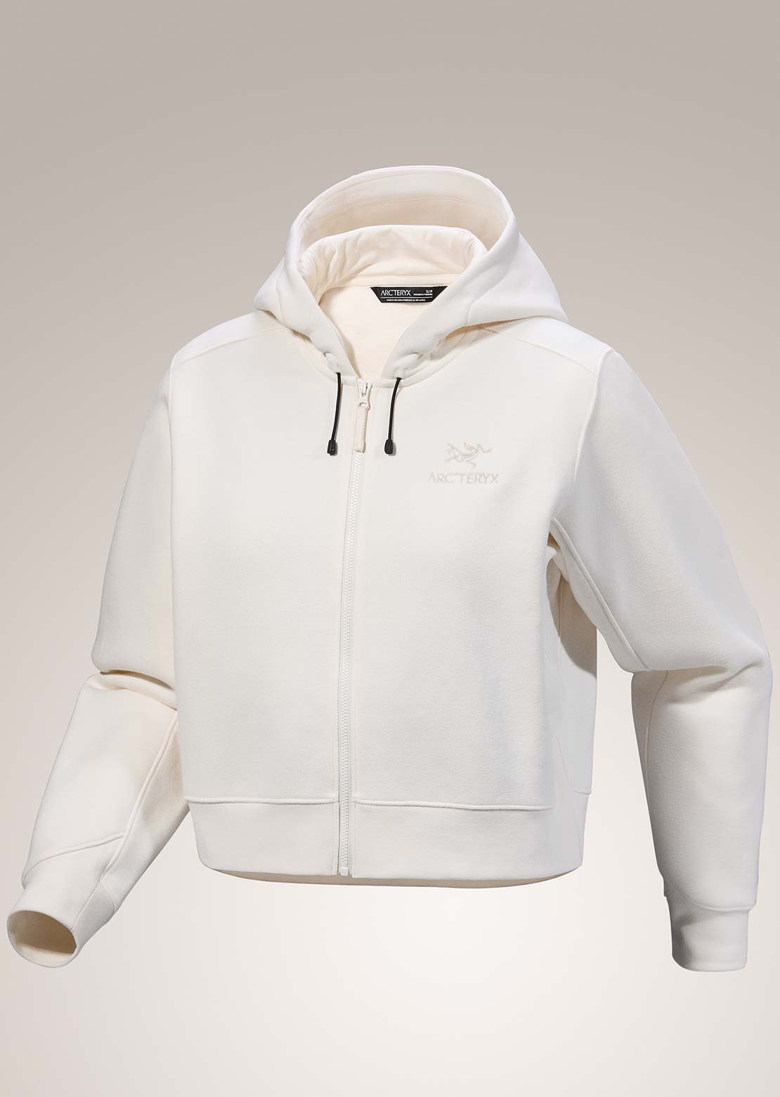 Arc'teryx Women's Emblem Fleece Full Zip Crop Hood Arctic Silk