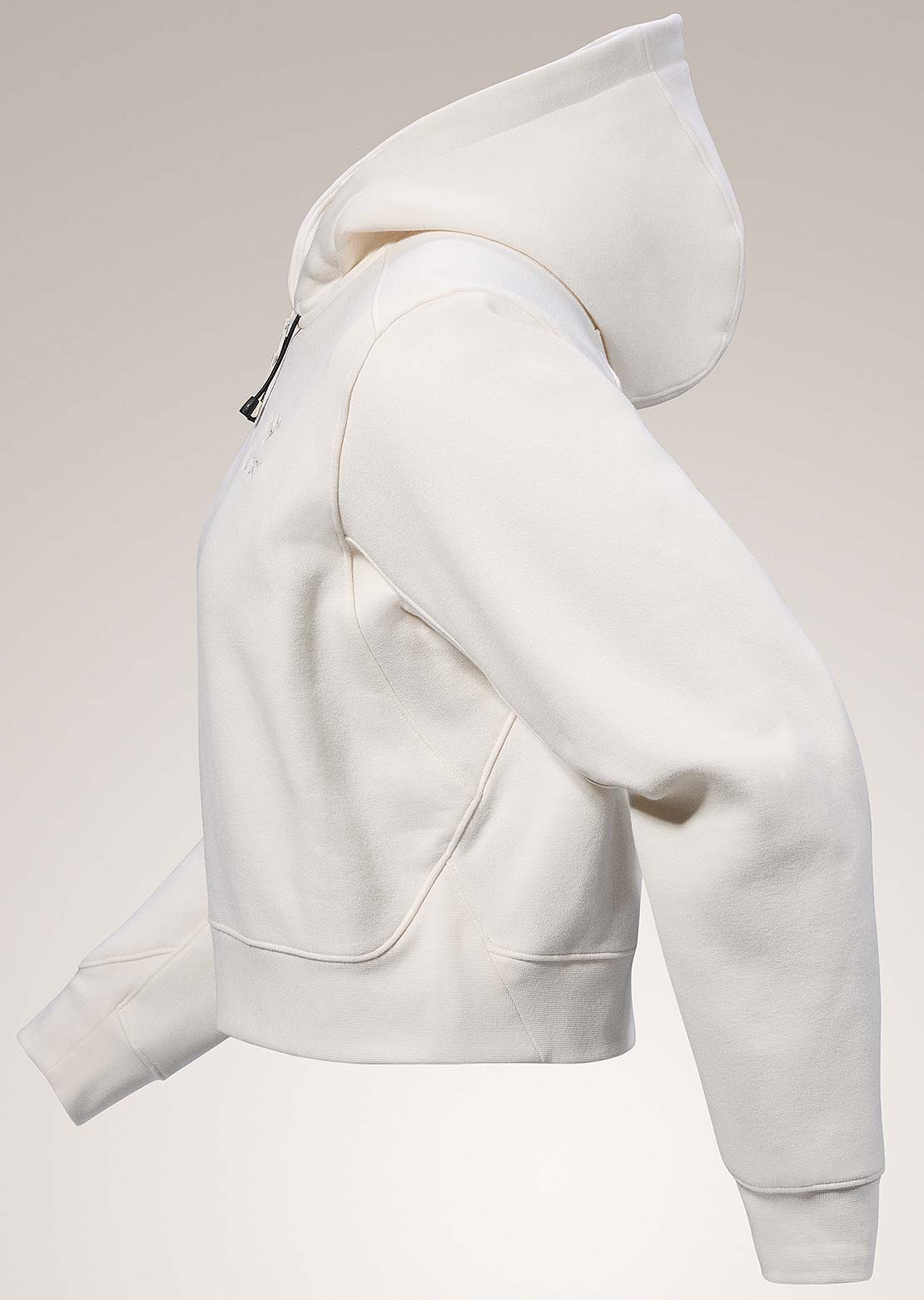 Arc'teryx Women's Emblem Fleece Full Zip Crop Hood Artic Silk