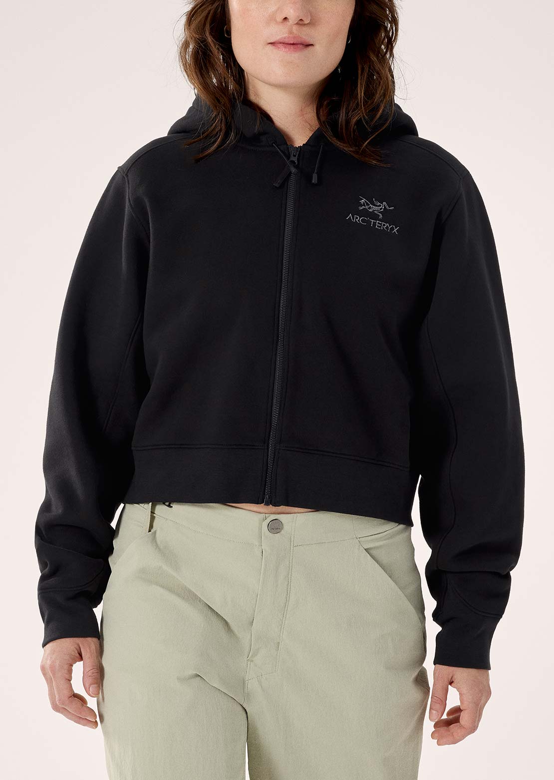 Arc'teryx Women's Emblem Fleece Full Zip Crop Hood Black