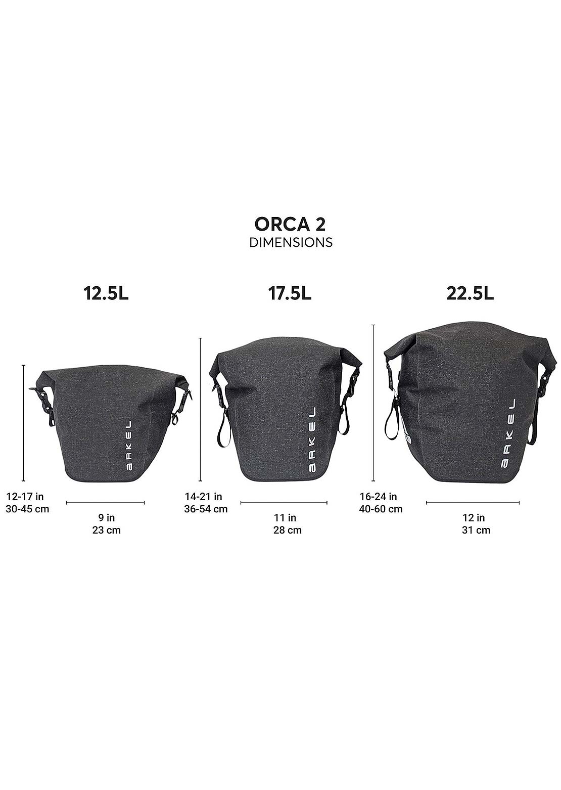 Arkel Unisex Orca 2 Waterproof Pannier Grey