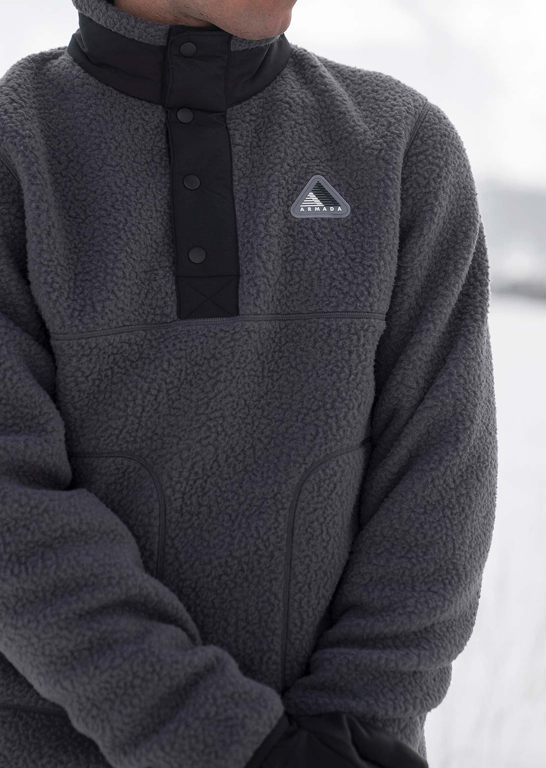 Armada Men's Kenlem Fleece Popover Anthracite/Black