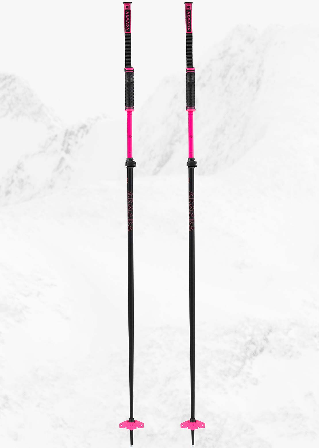 Armada Unisex AK Adjustable Ski Poles Black/Pink