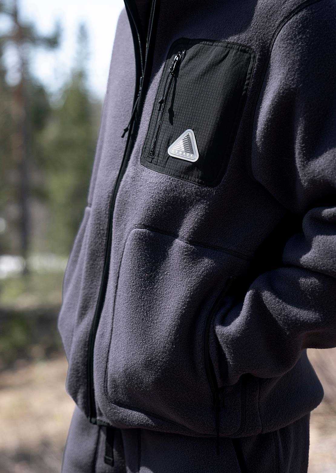 Armada Unisex Ledger High Pile Fleece Jacket Anthracite/Black