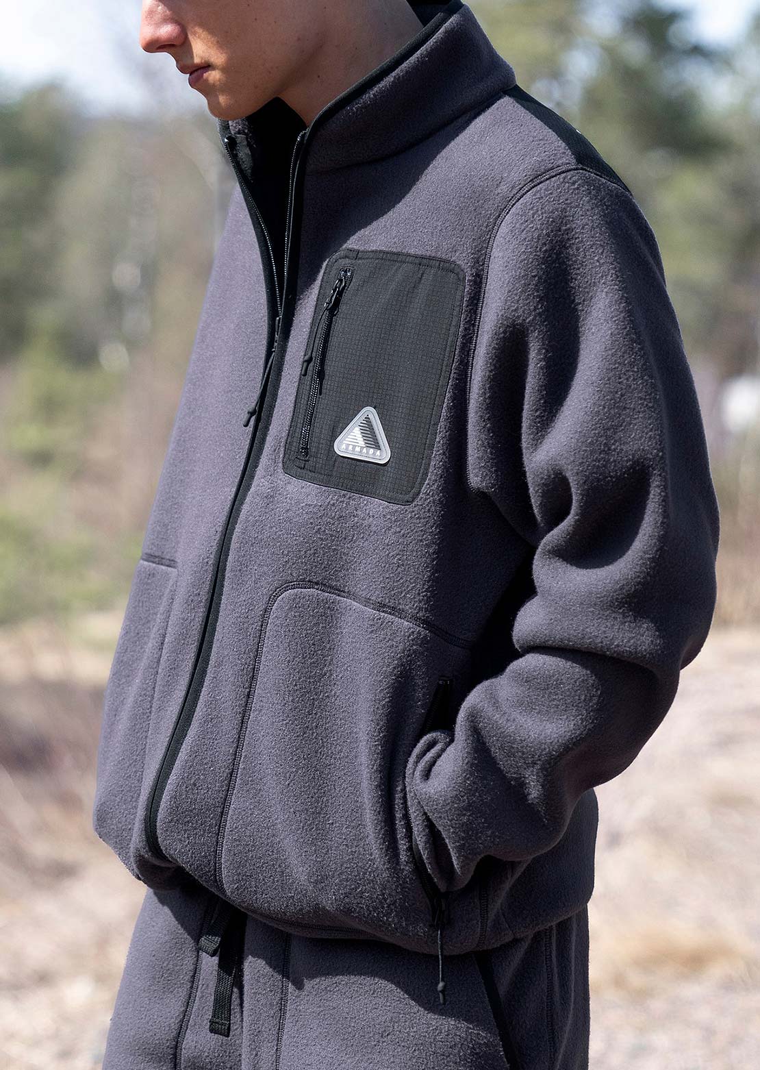 Armada Unisex Ledger High Pile Fleece Jacket Anthracite/Black