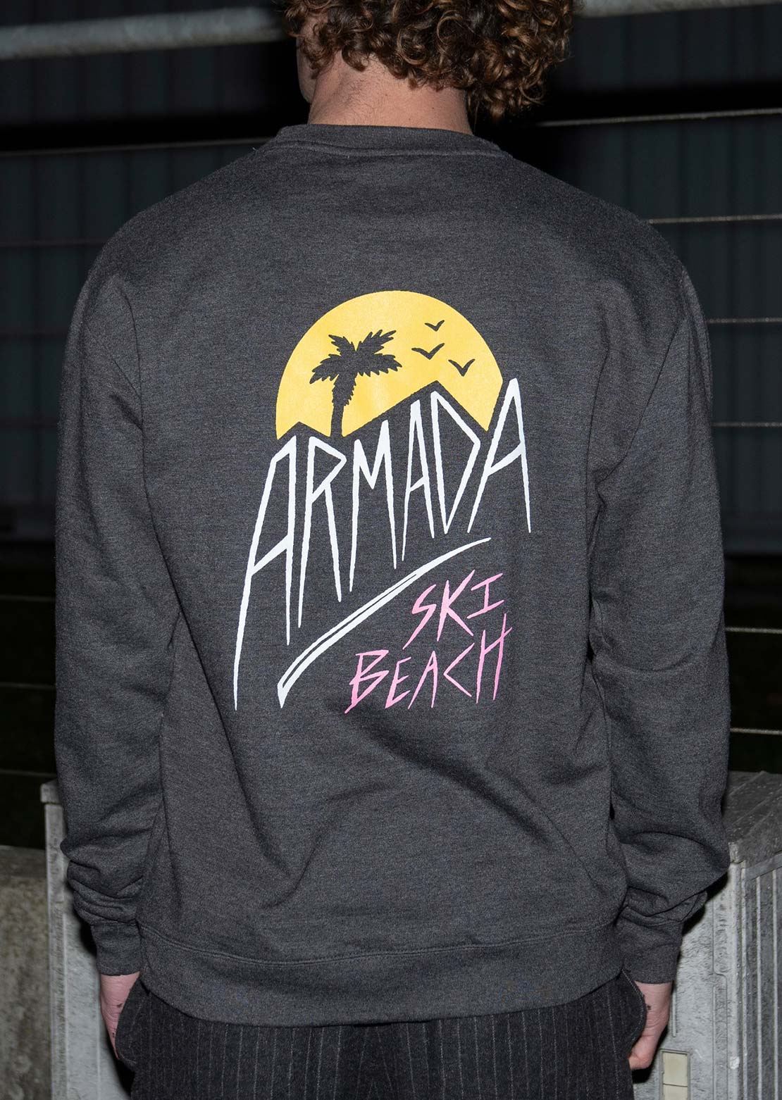 Armada Unisex Overton Crew Longsleeve Black Charcoal/Ski Beach