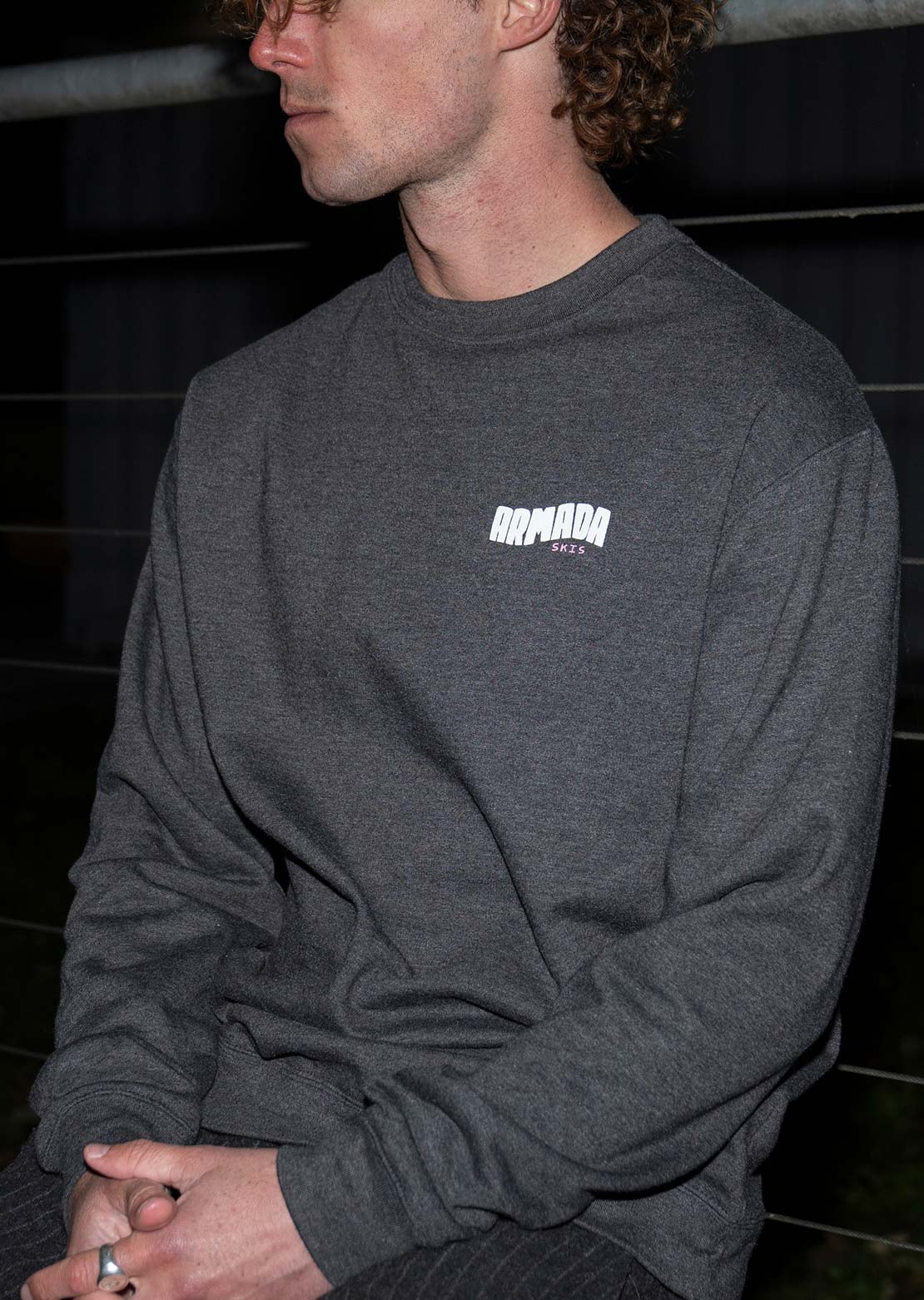 Armada Unisex Overton Crew Longsleeve Black Charcoal/Ski Beach