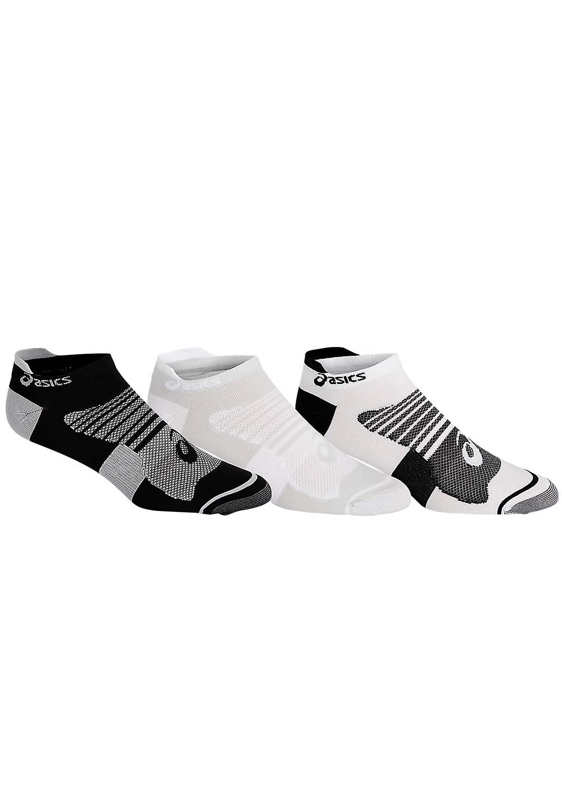 Asics Men&#39;s Quick Lyte Plus 3 Pack Socks Brilliant White/Performance Black