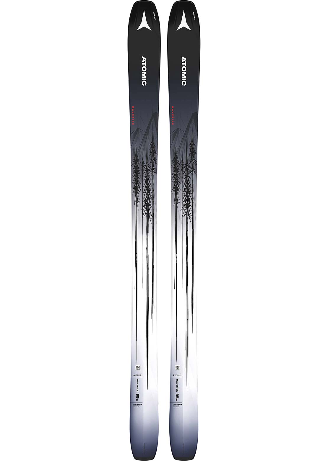 Atomic Unisex Maverick 95 TI Ski Black/White/Red