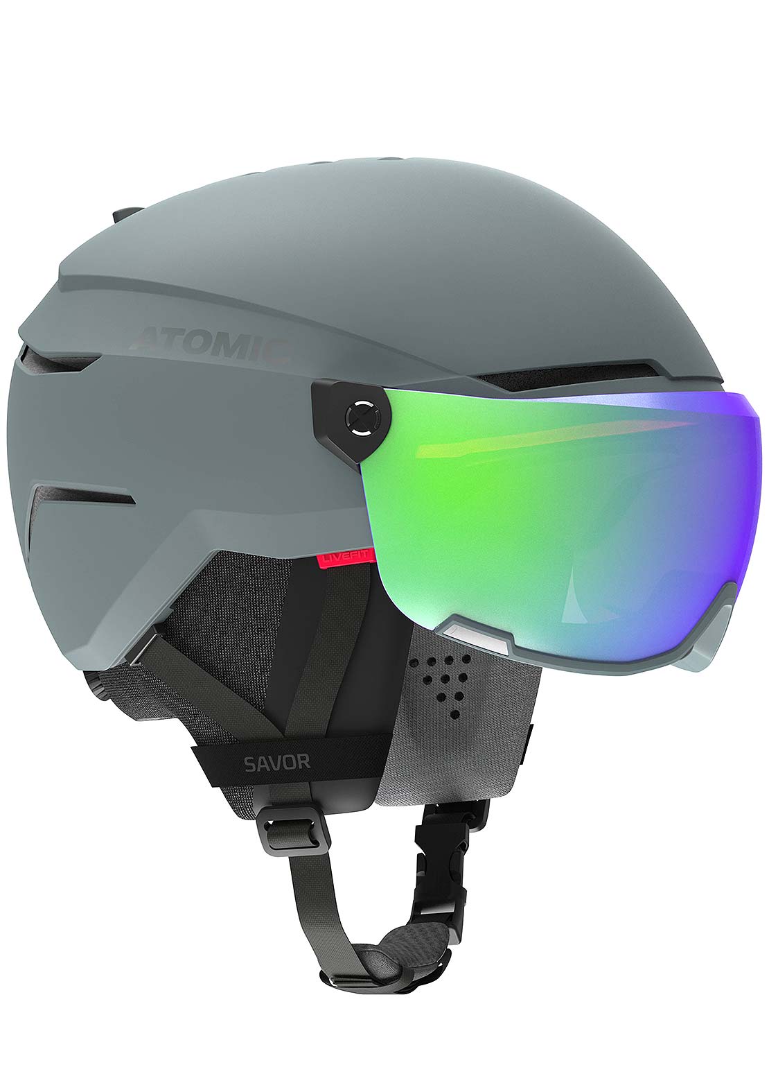 Atomic Unisex Savor Visor Stereo Ski Helmet Green