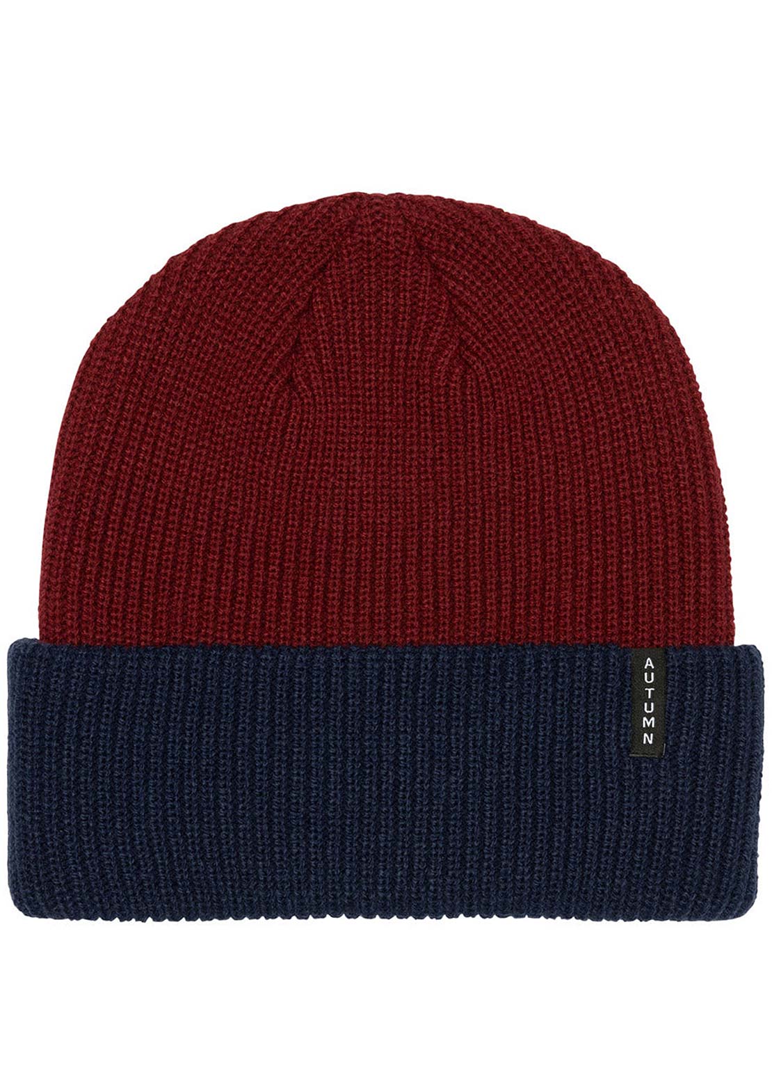 Autumn Blocked Beanie Burgundy
