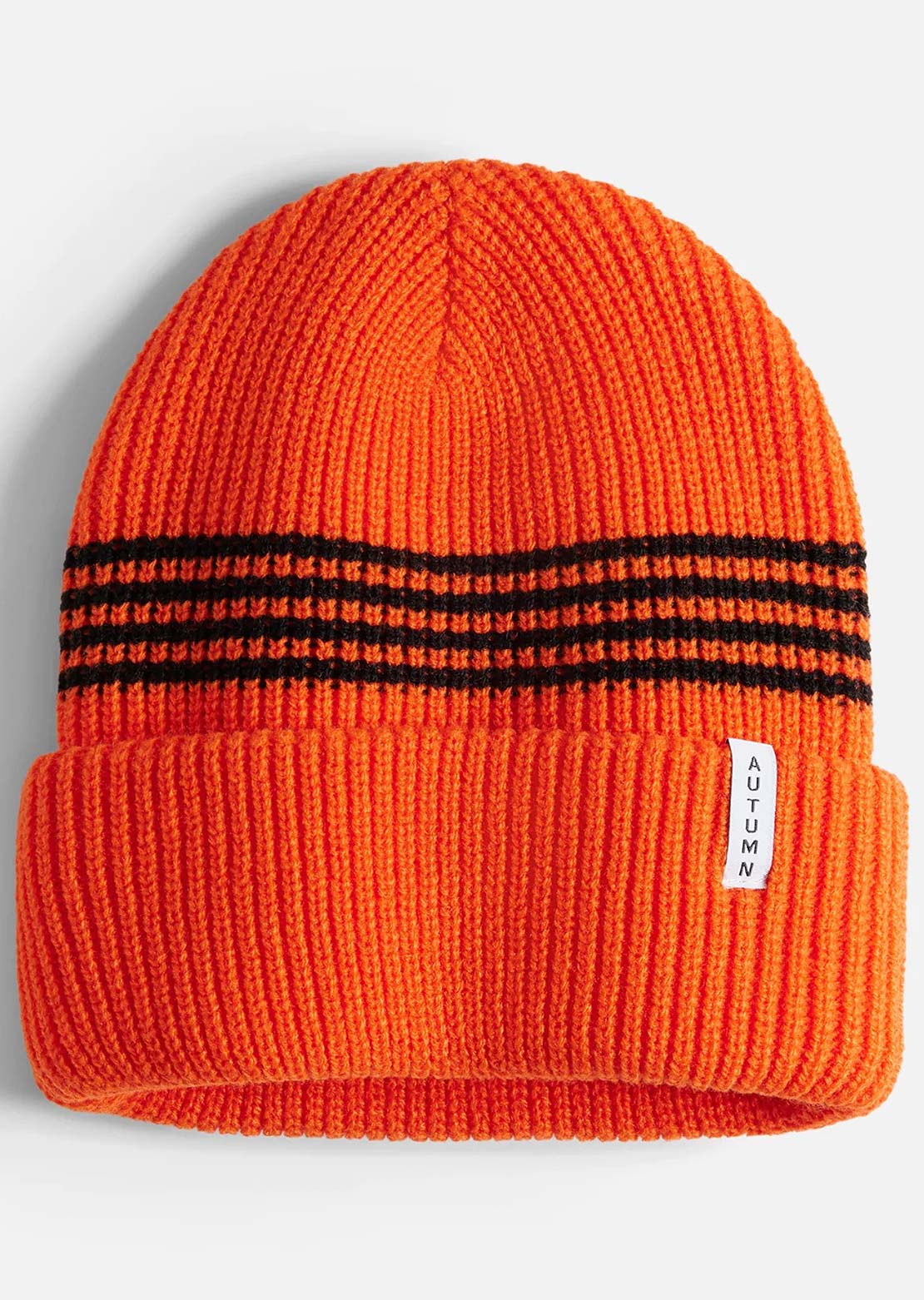 Autumn Junior Mini Stripe Beanie Safety Orange