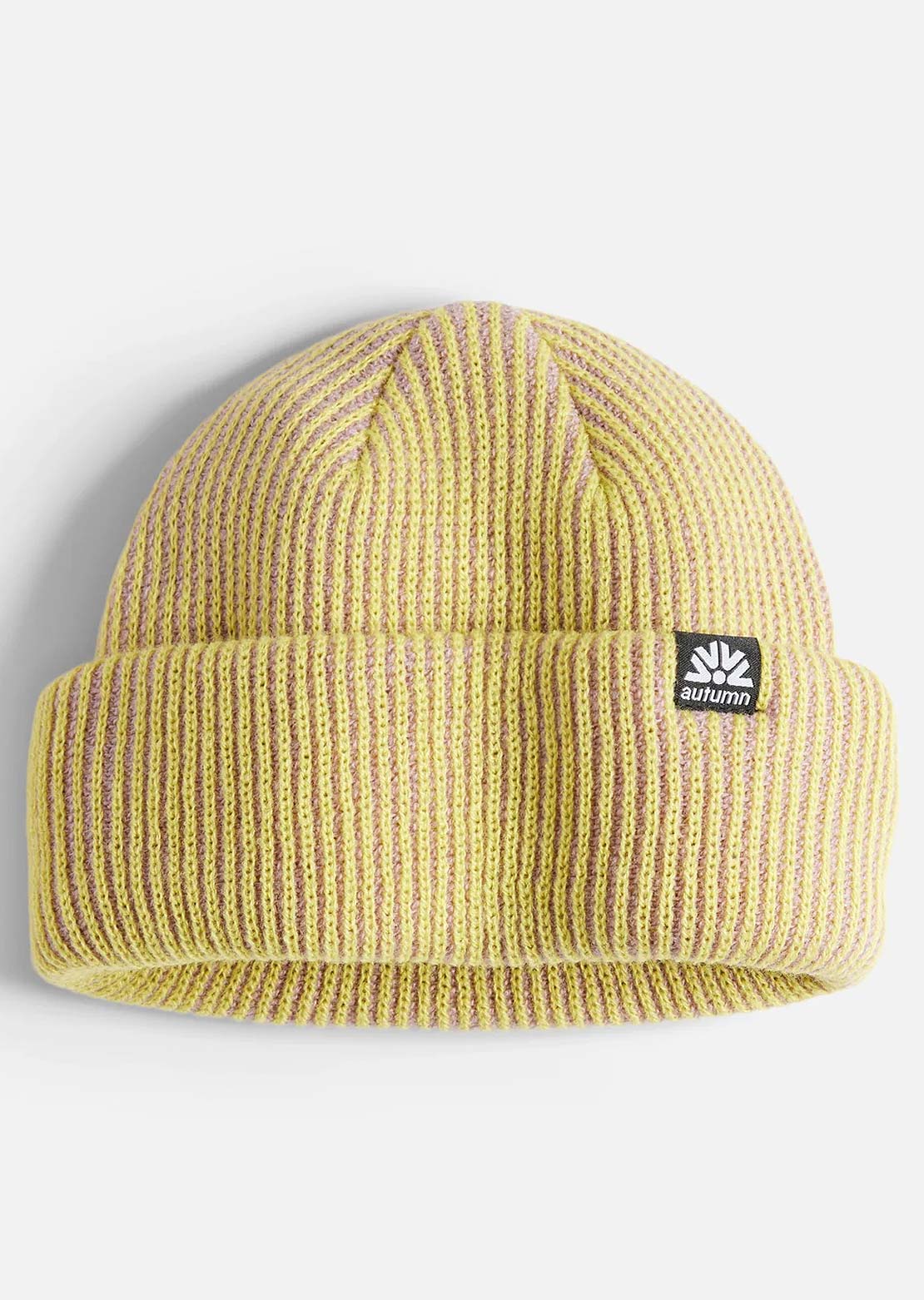Autumn Men's Cord Double Roll Beanie Lavender Icecream
