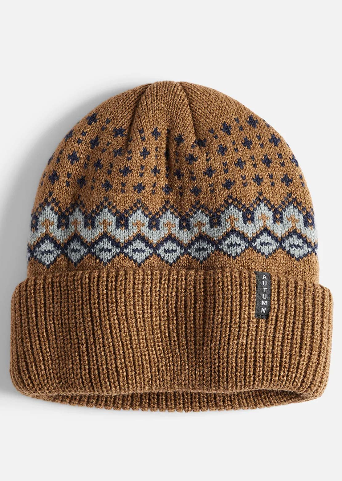 Autumn Men's Fairisle Beanie Light Brown