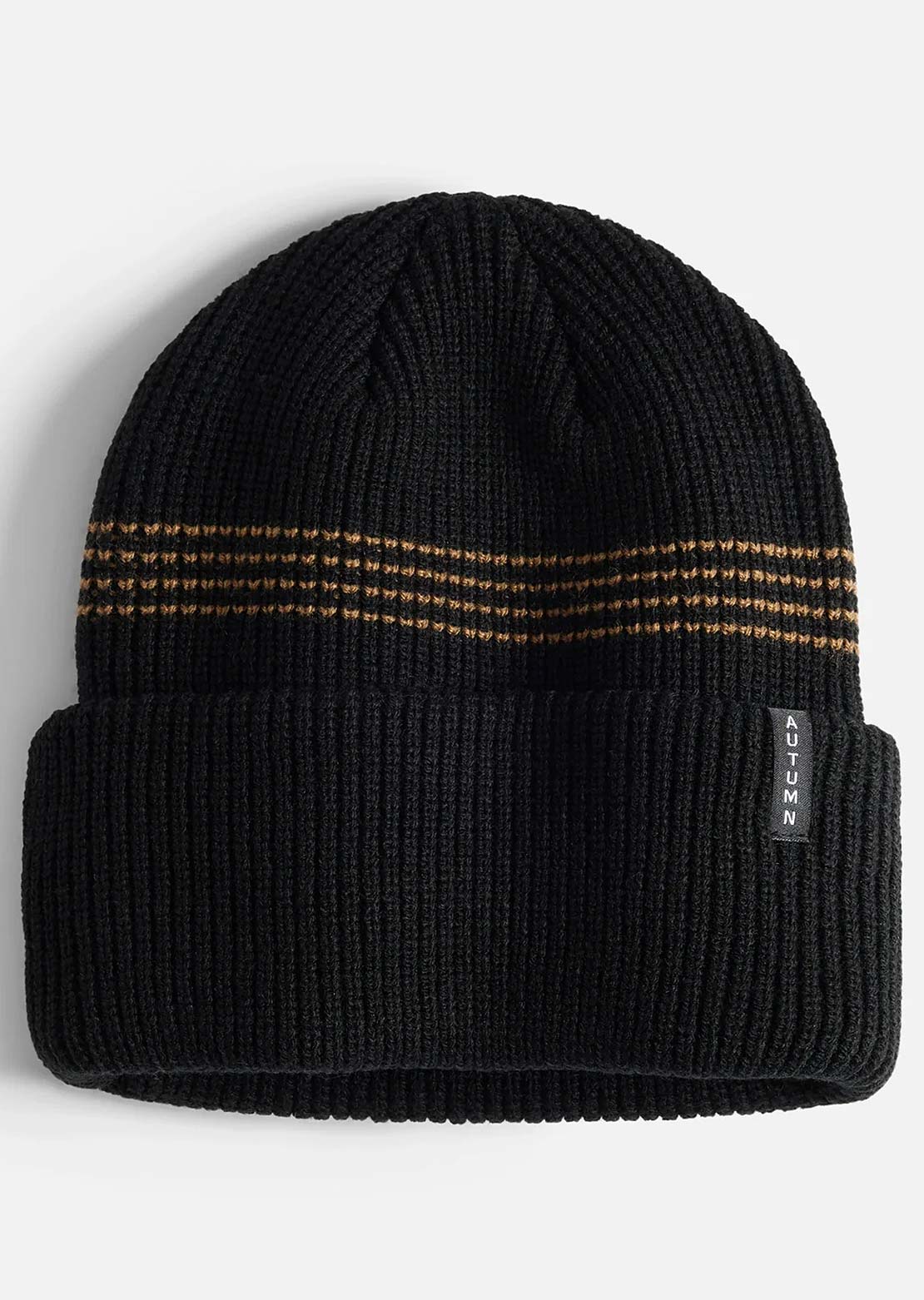 Autumn Men's Stripe Beanie Black