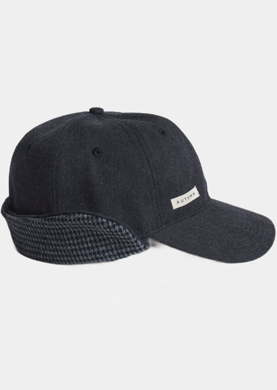 Autumn Men's Washed Canvas Flap Cap Black