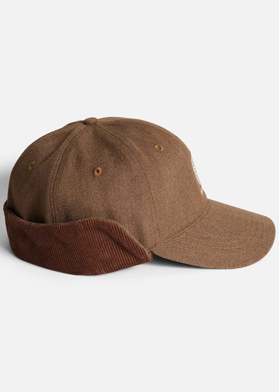 Autumn Men's Washed Canvas Flap Cap Light Brown