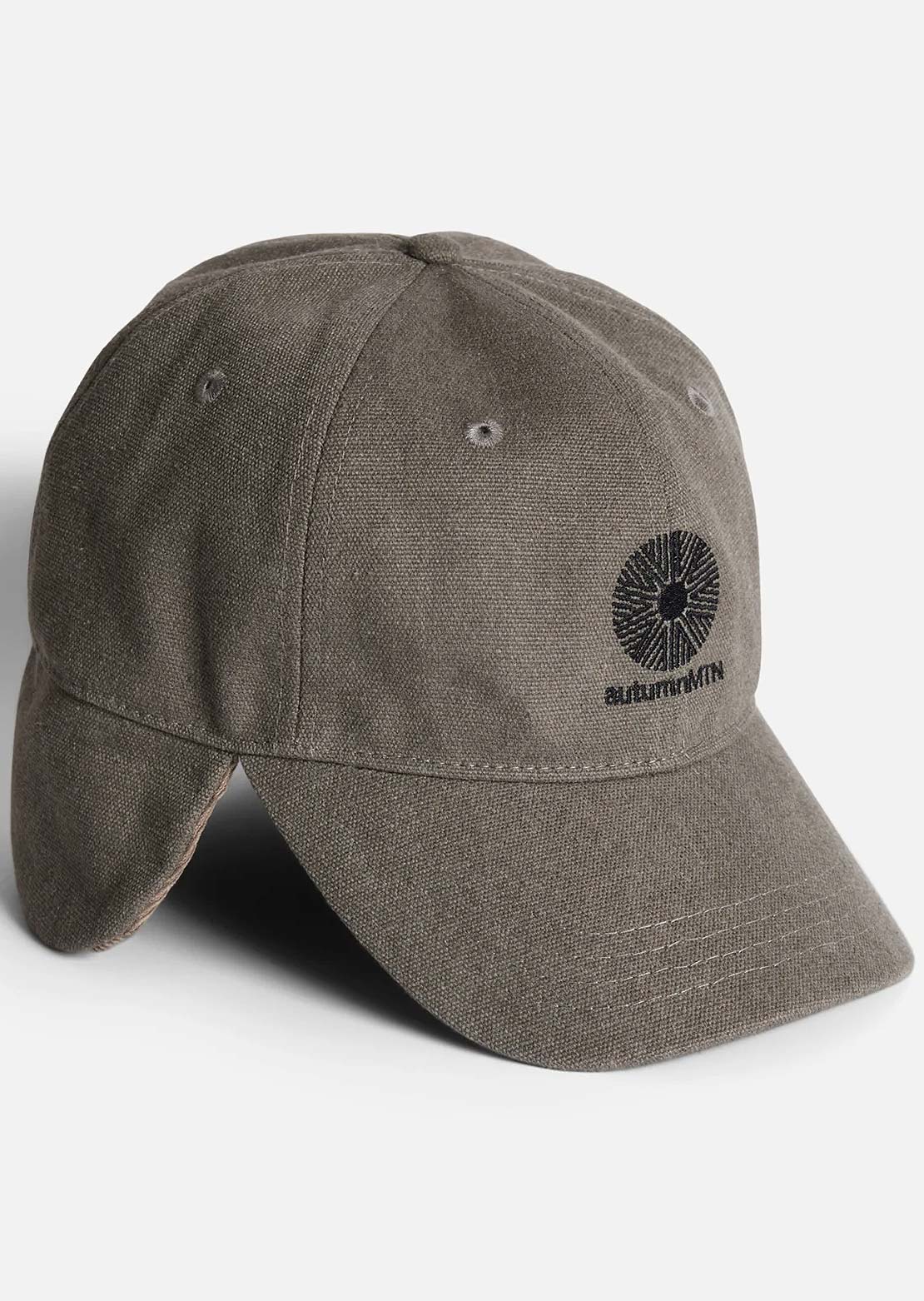 Autumn Men's Washed Canvas Flap Cap Pebble