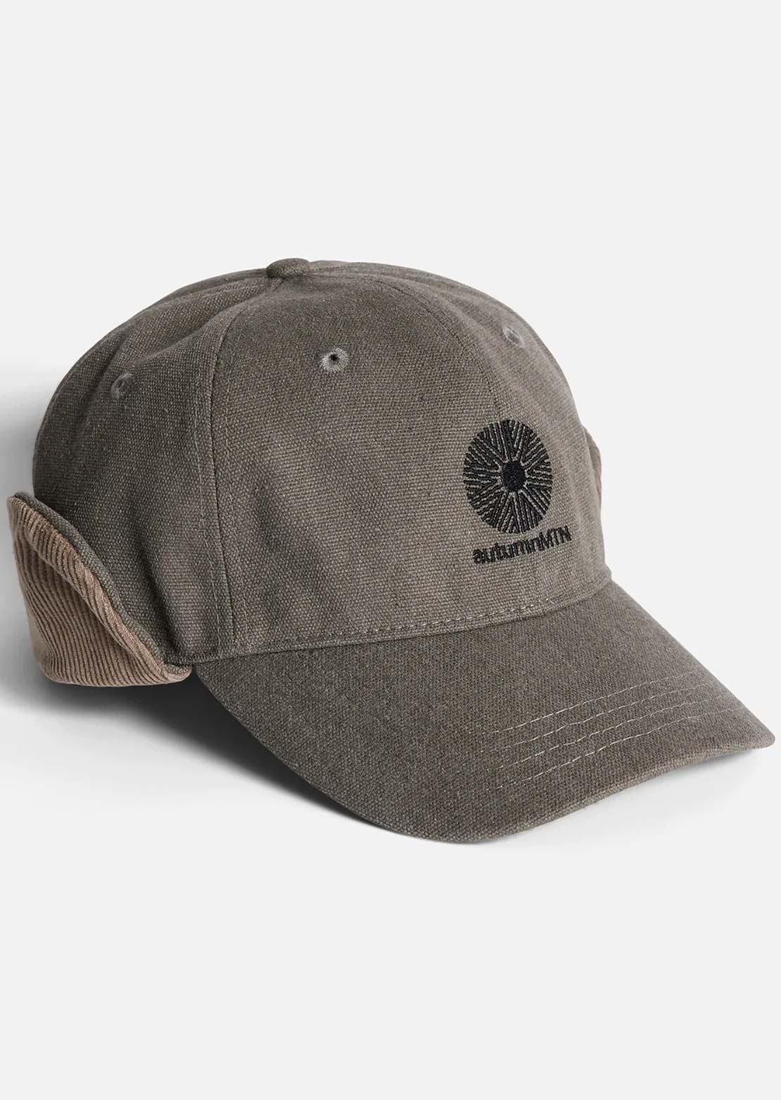 Autumn Men's Washed Canvas Flap Cap Pebble