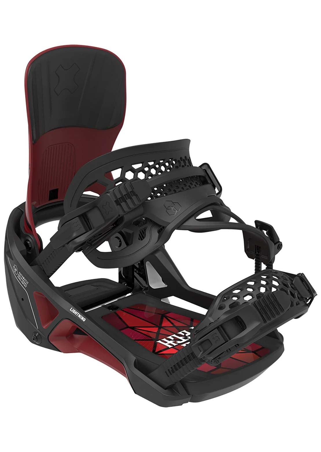 Bent Metal Unisex Lightning Supermatic Snowboard Bindings Black/Red