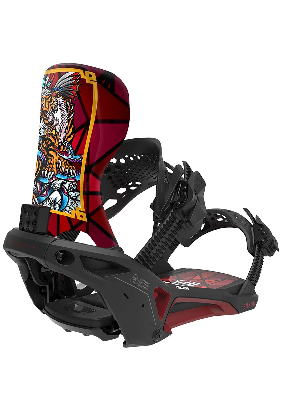 Bent Metal Unisex Lightning Supermatic Snowboard Bindings Black/Red