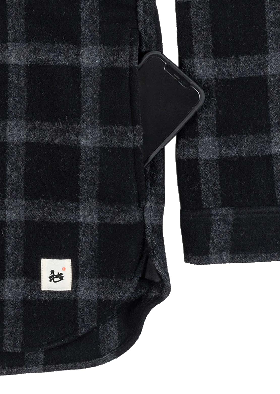 Beringia Unisex Farallon Button Up Shirt Black Plaid