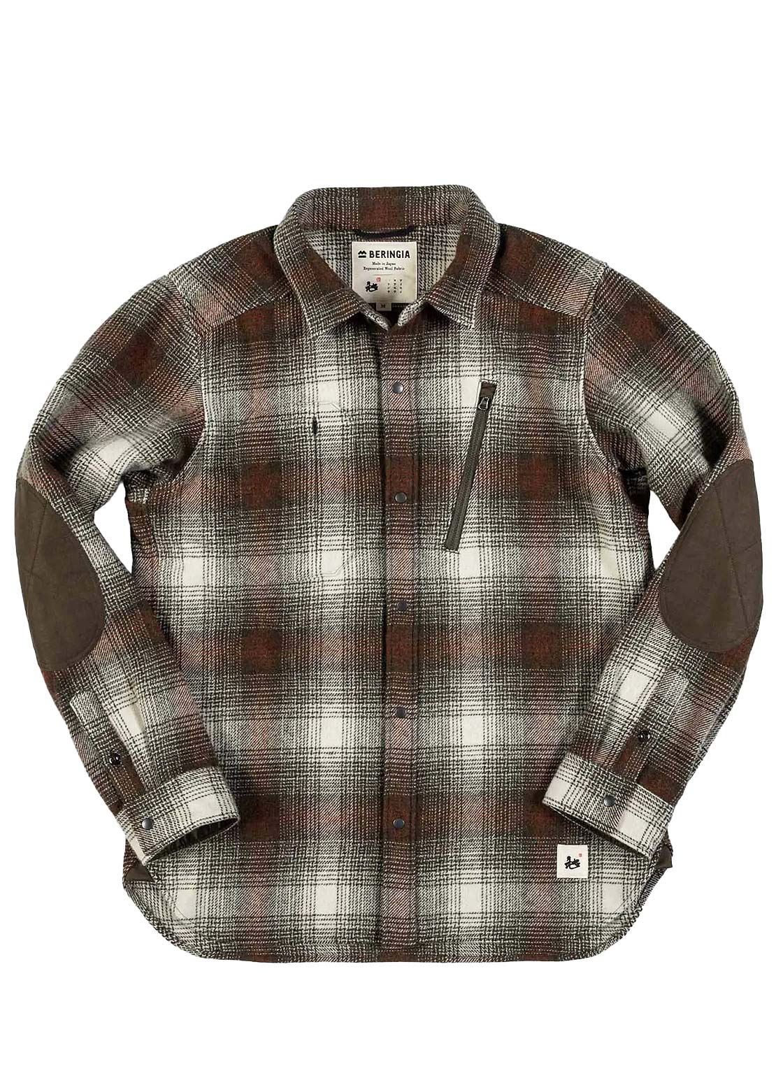 Beringia Unisex Farallon Button Up Shirt Green and Brick Ombre