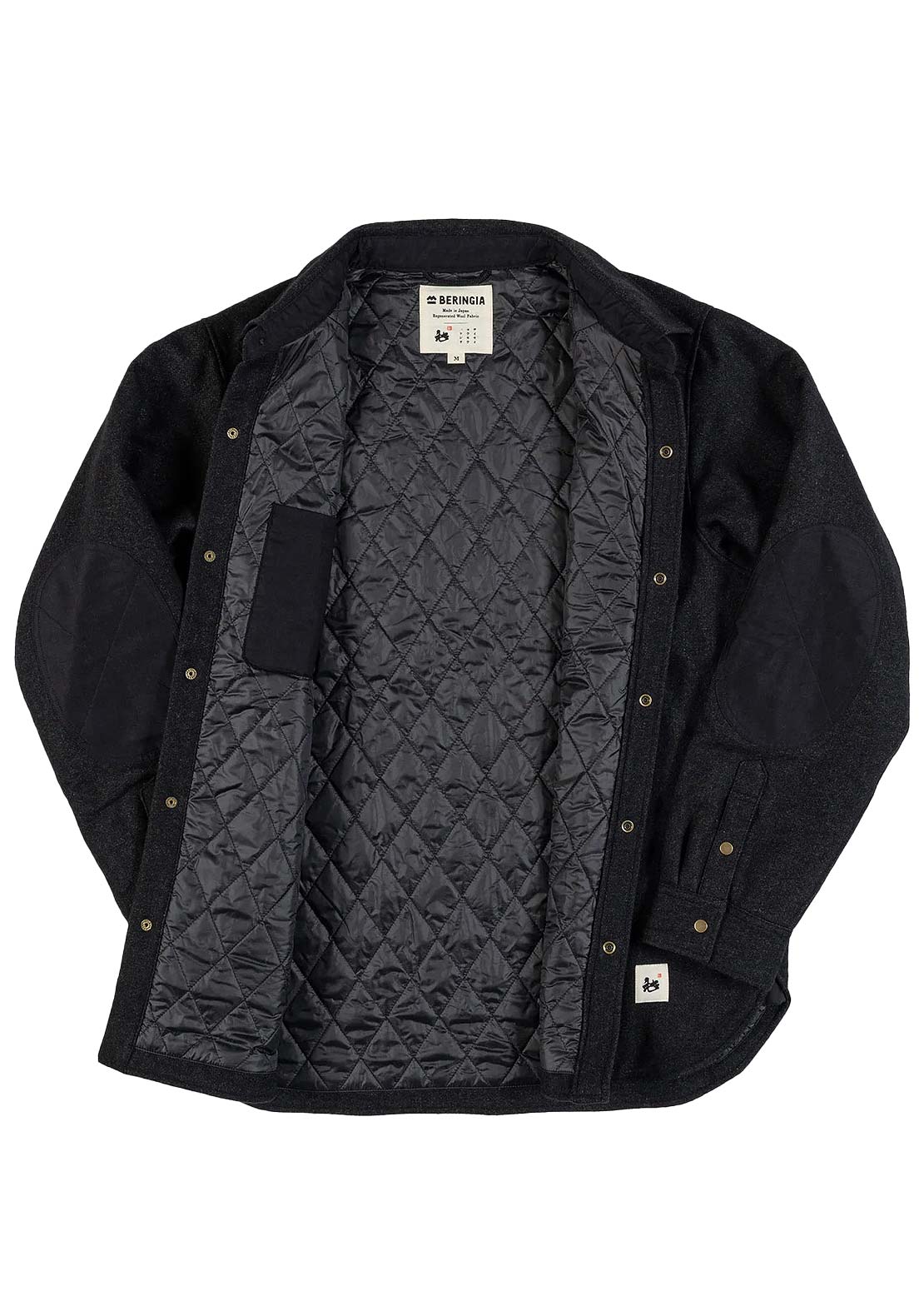 Beringia Unisex Farallon Insulated Button Up Shirt Dark Charcoal