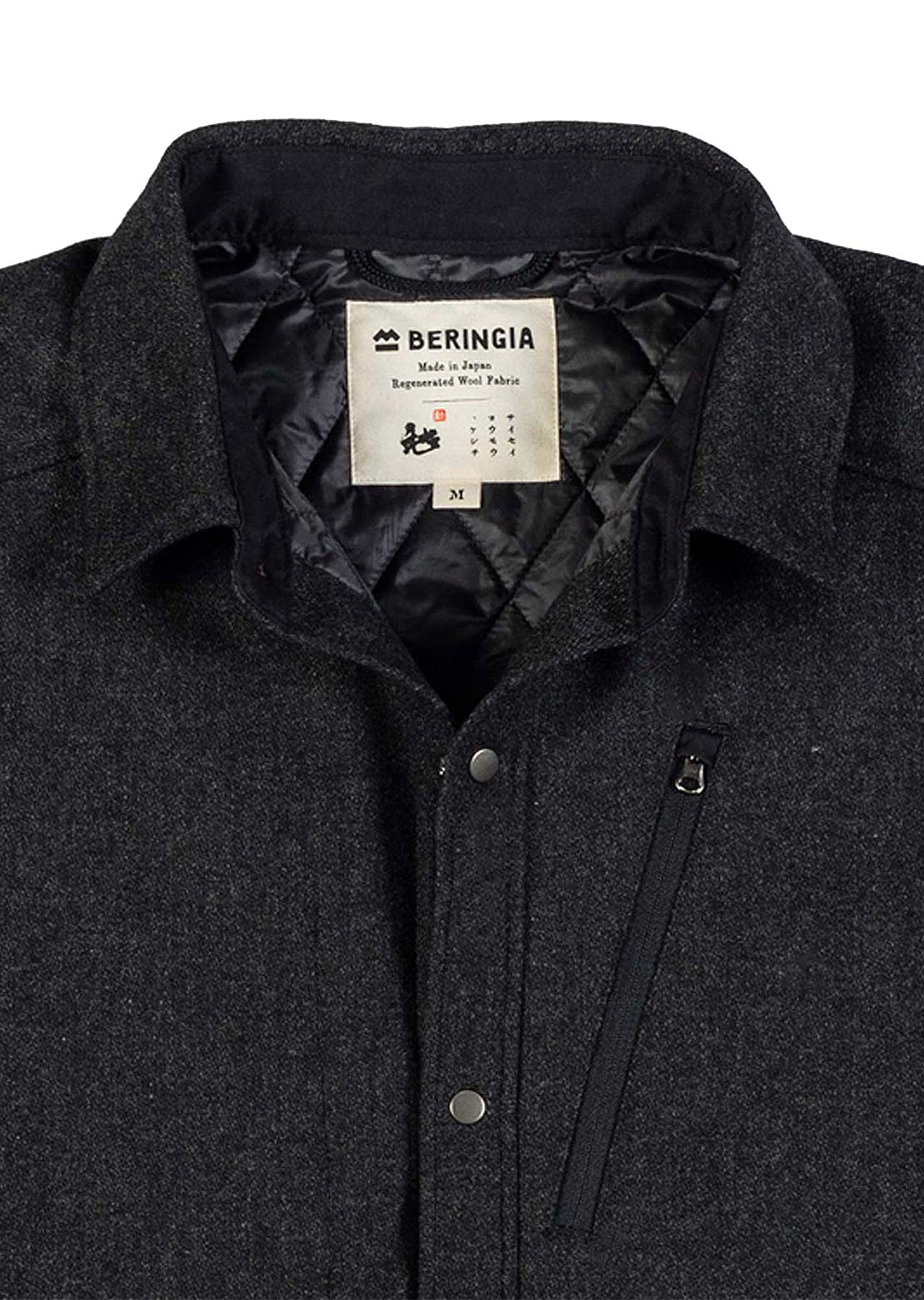 Beringia Unisex Farallon Insulated Button Up Shirt Dark Charcoal