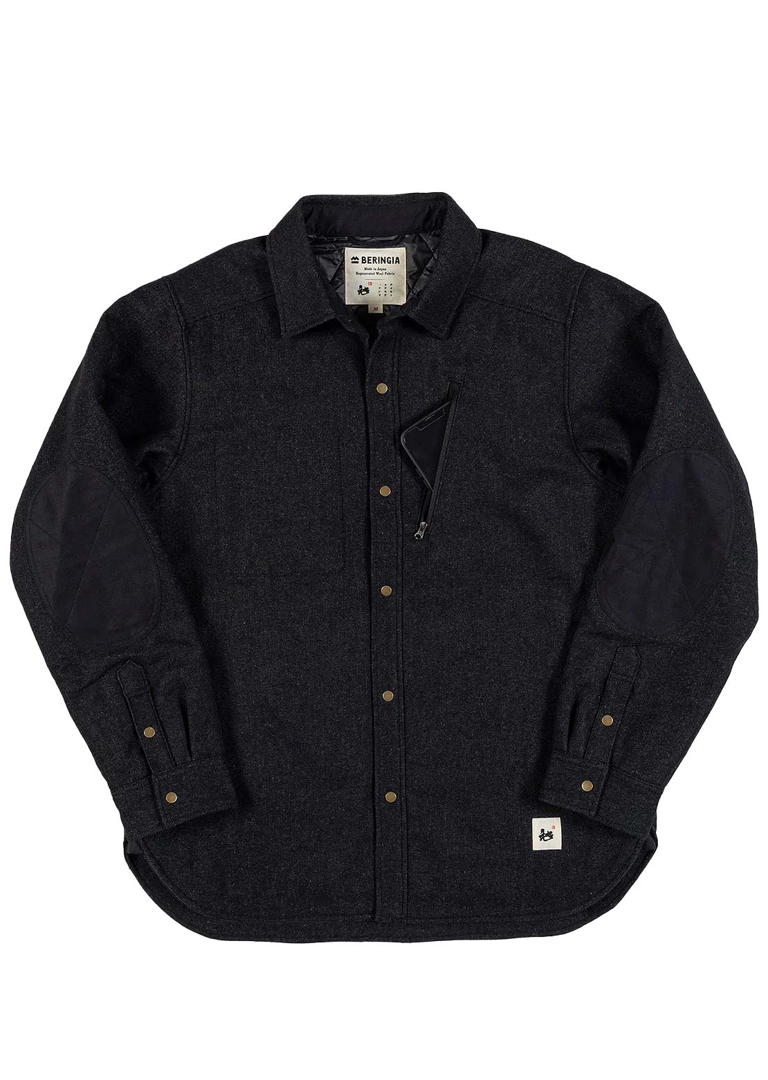 Beringia Unisex Farallon Insulated Button Up Shirt Dark Charcoal