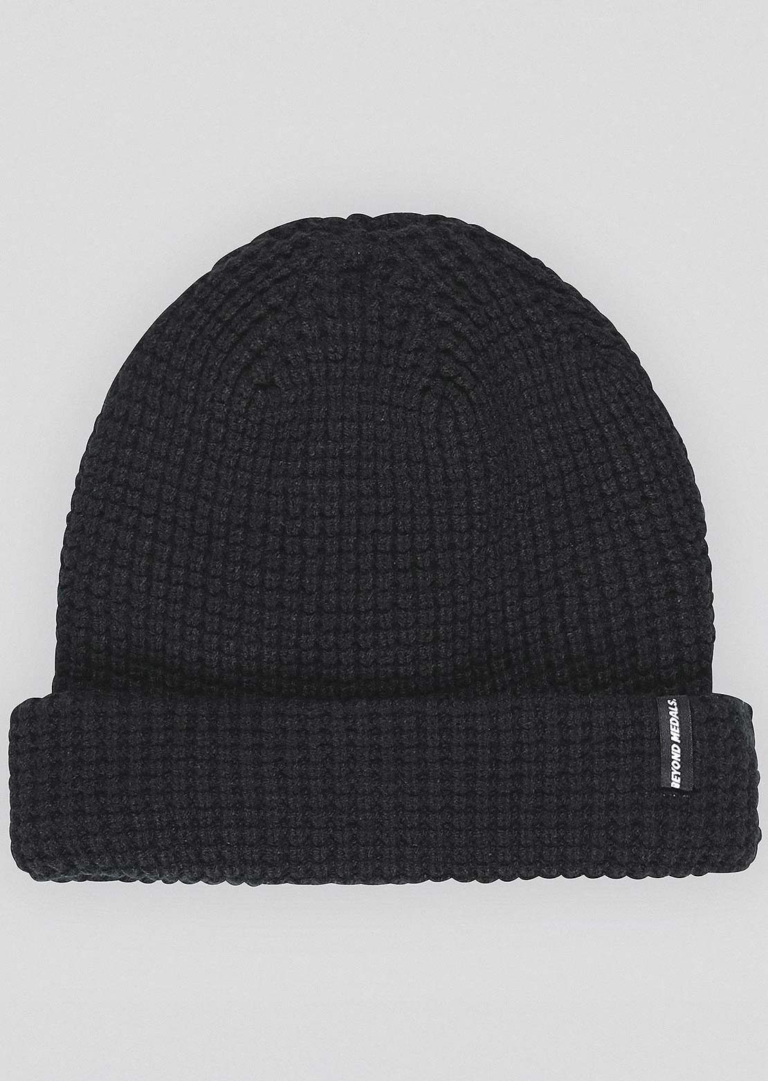 Beyond Medals Men's Waffle Knitted Beanie Black