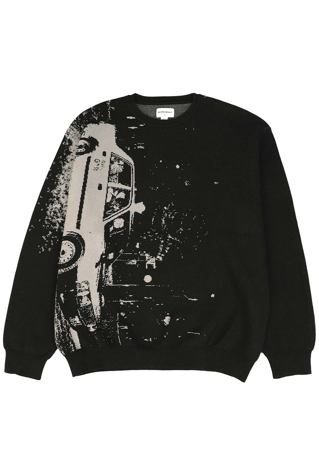 Beyond Medals Unisex Jacquard Knit Sweater Grey