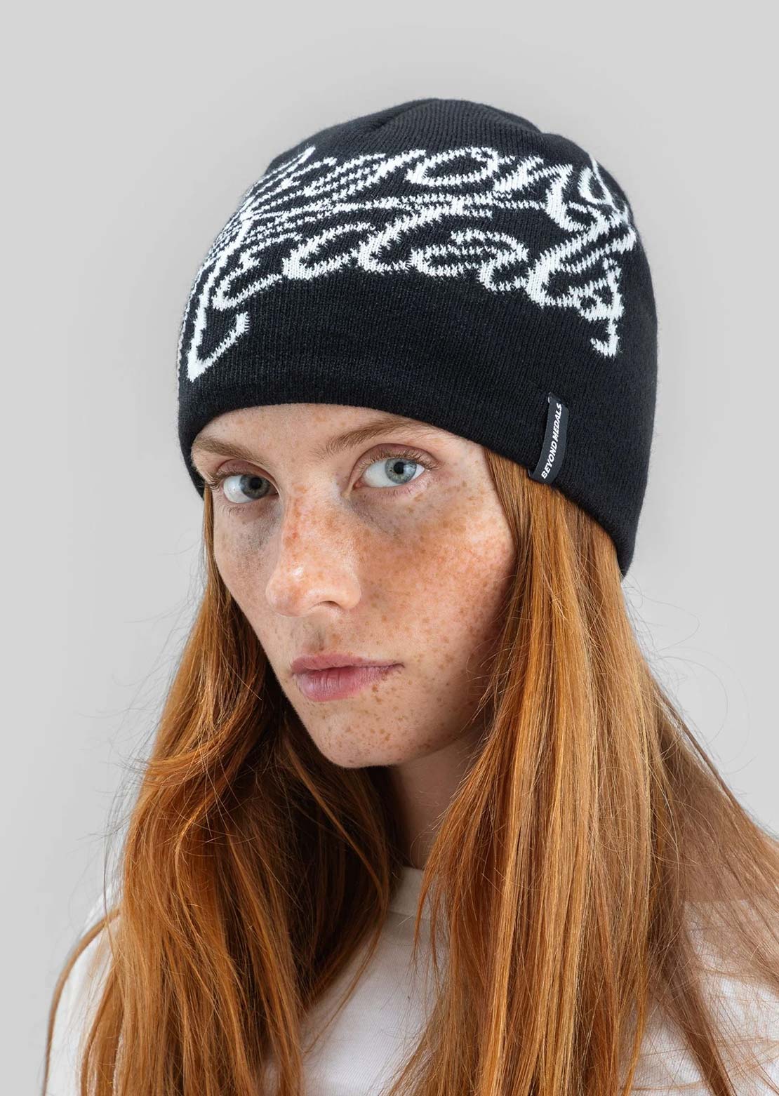 Beyond Medals Unisex Jacquard Logo Beanie