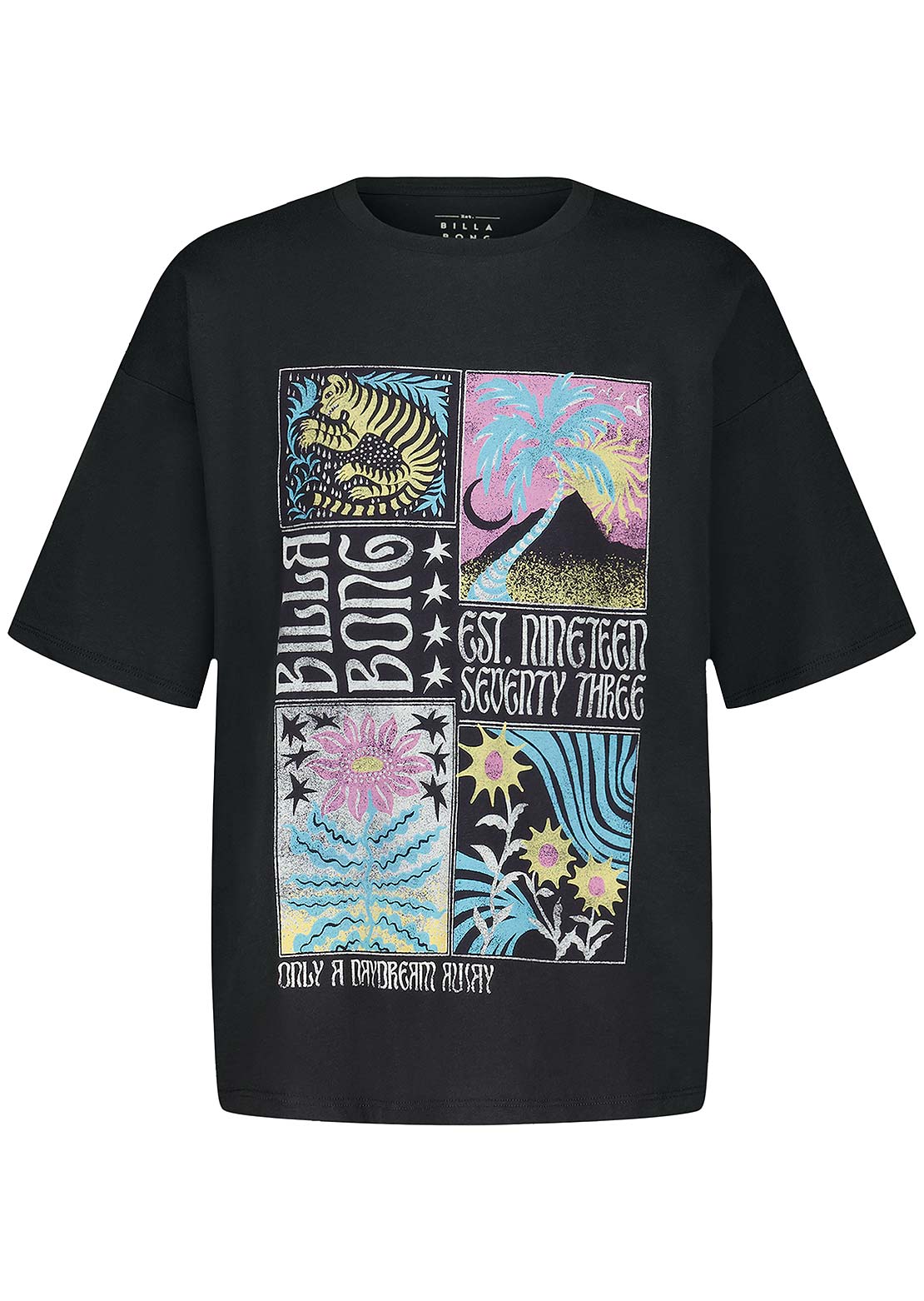 Billabong Junior Daydream Oversized T-Shirt Black Sand
