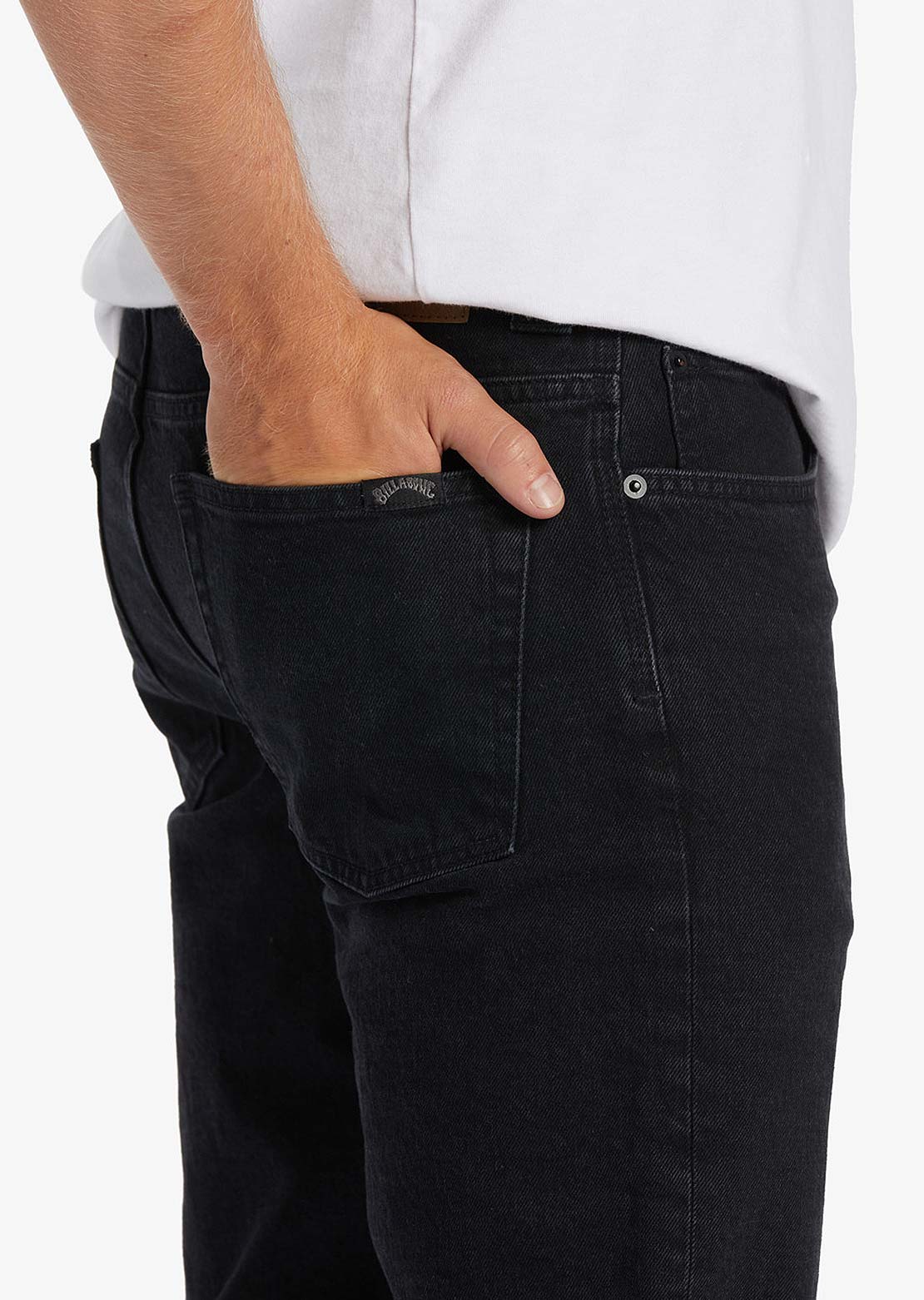 Billabong Men's 73 Jean Denim Pants Washed Black
