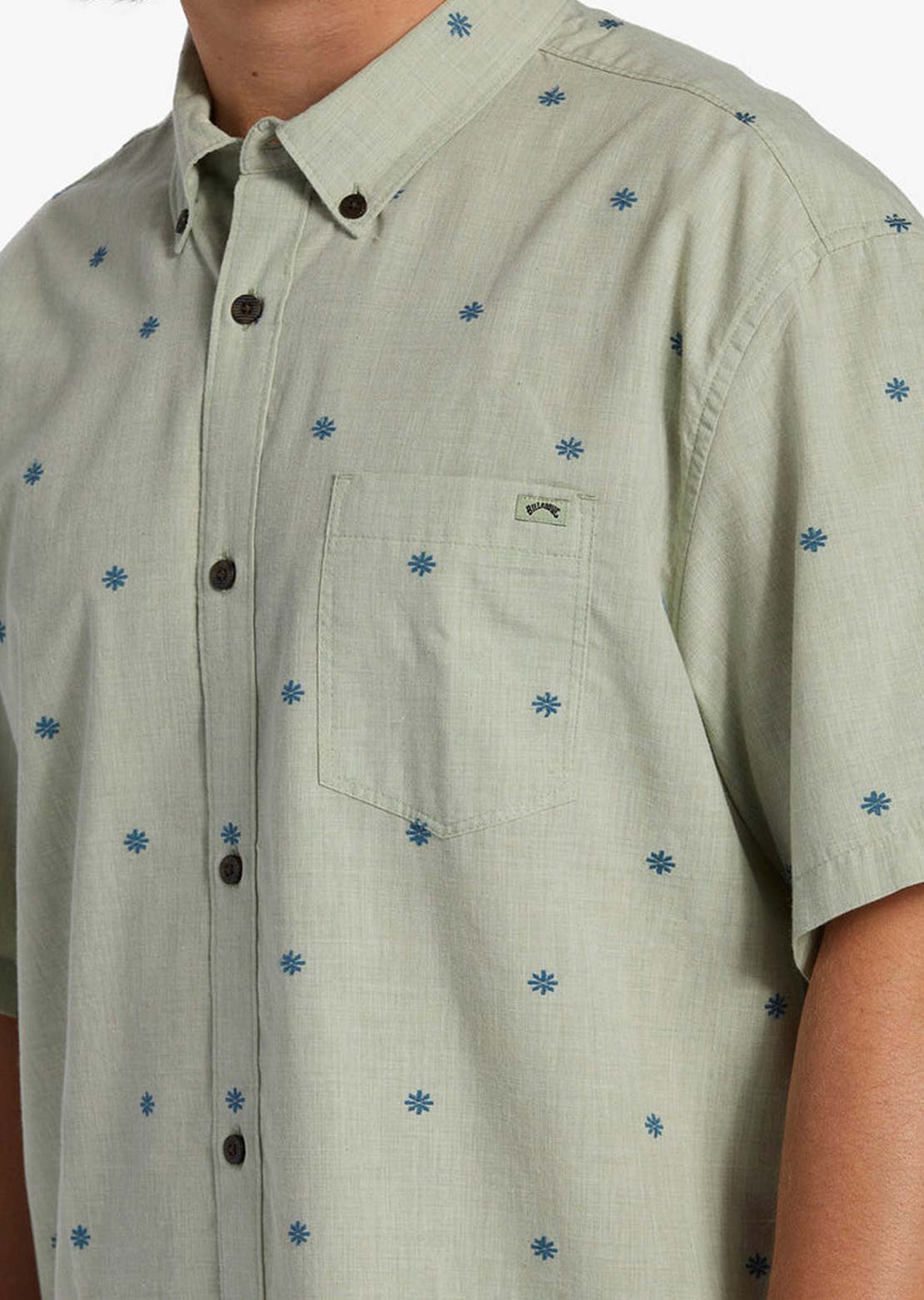 Billabong Men's All Day Jacquard Button Up Shirt Seafoam