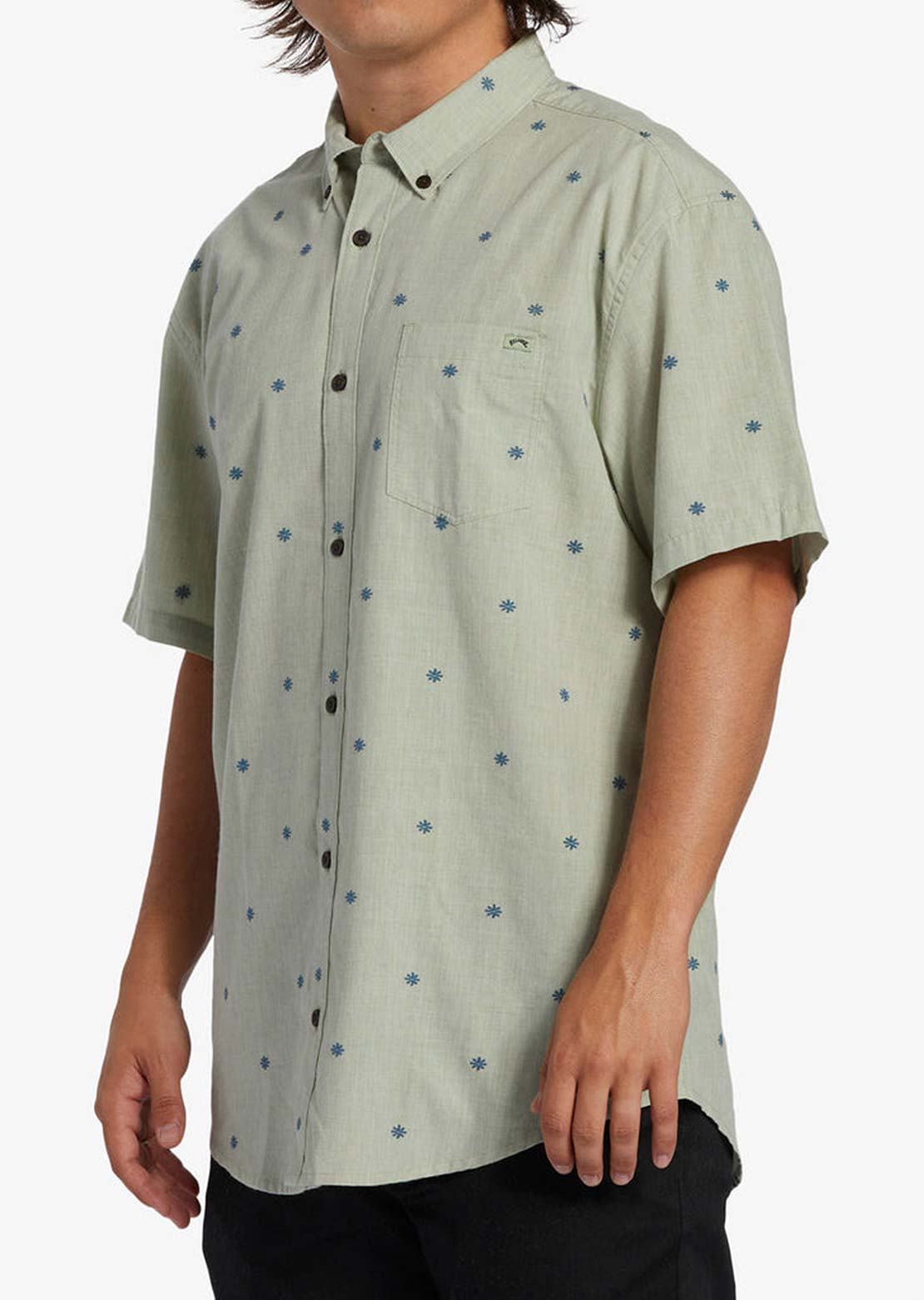 Billabong Men's All Day Jacquard Button Up Shirt Seafoam